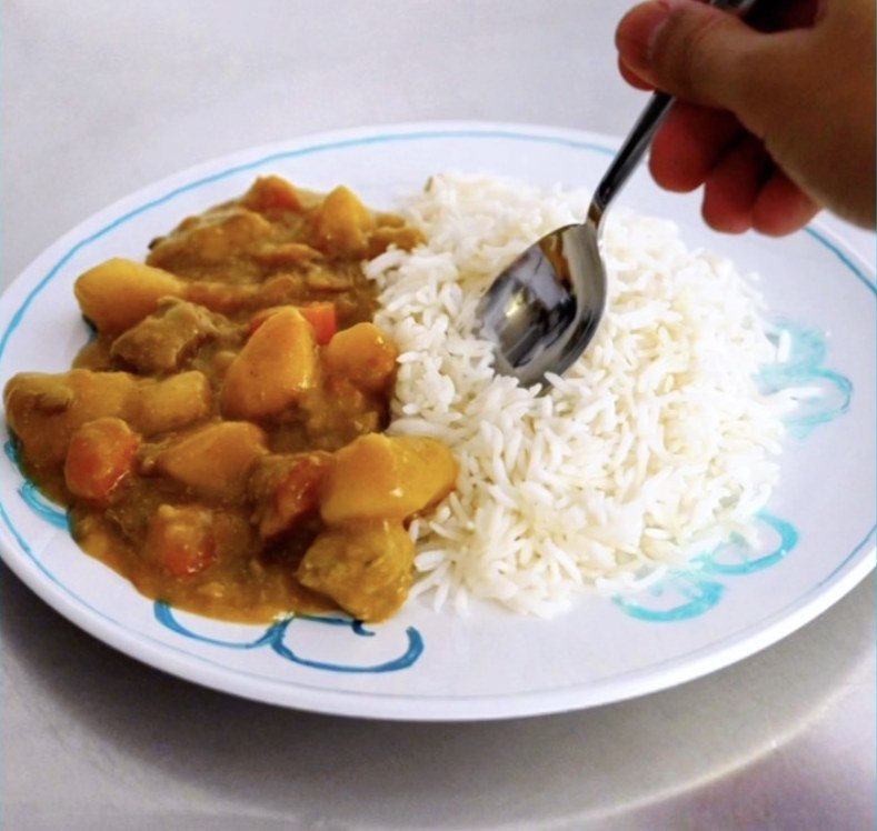 Das Curry aus dem Video mit Reis